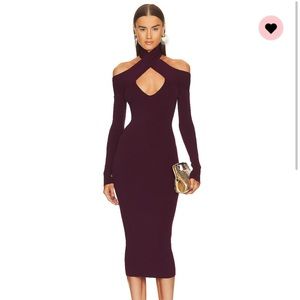 REVOLVE Lora Midi Dress in Eggplant - Michael Costello Size Small